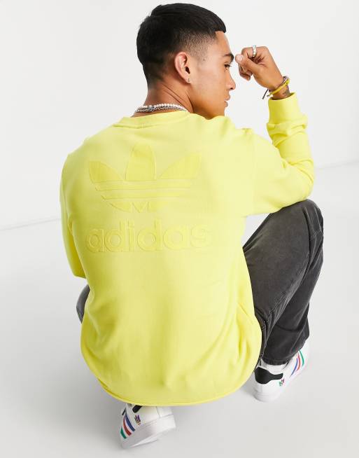 Adidas originals trefoil oversized sweatshirt in yellow best sale