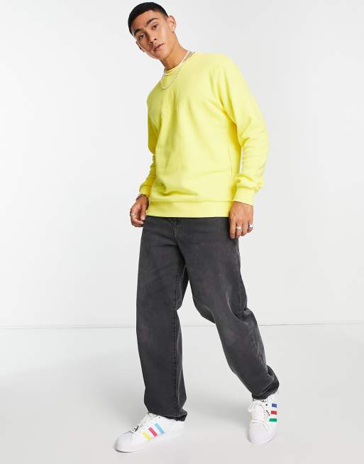 Adidas originals trefoil 2025 oversized sweatshirt in yellow