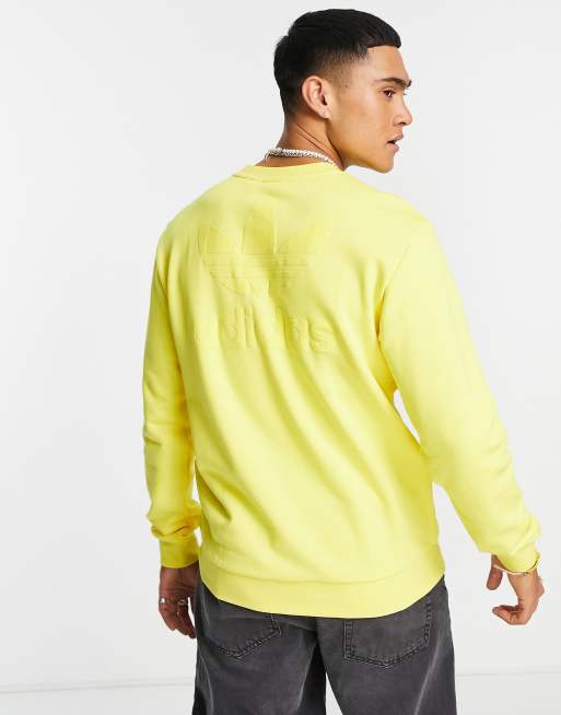 Adidas originals trefoil oversized sweatshirt sale in yellow