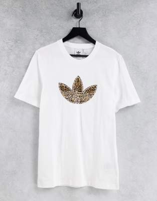 ★ADIDAS ORIGINALS★ Leopard Print Trefoil Boyfriend T-Shirt Black adidas Originals Leopard Print Trefoil Boyfriend T