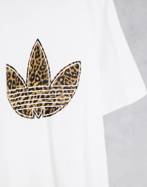★ADIDAS ORIGINALS★ Leopard Print Trefoil Boyfriend T-Shirt Black adidas Originals Leopard Print Trefoil Boyfriend T