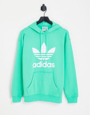 adidas Originals large logo hoodie in green