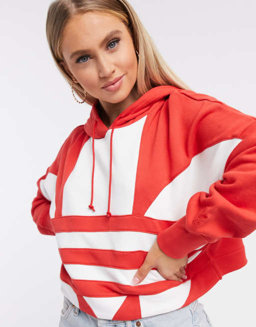 Red and shop white adidas hoodie