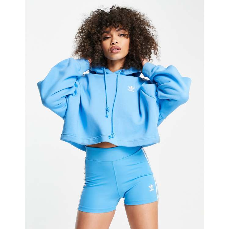 Blue adidas best sale cropped hoodie