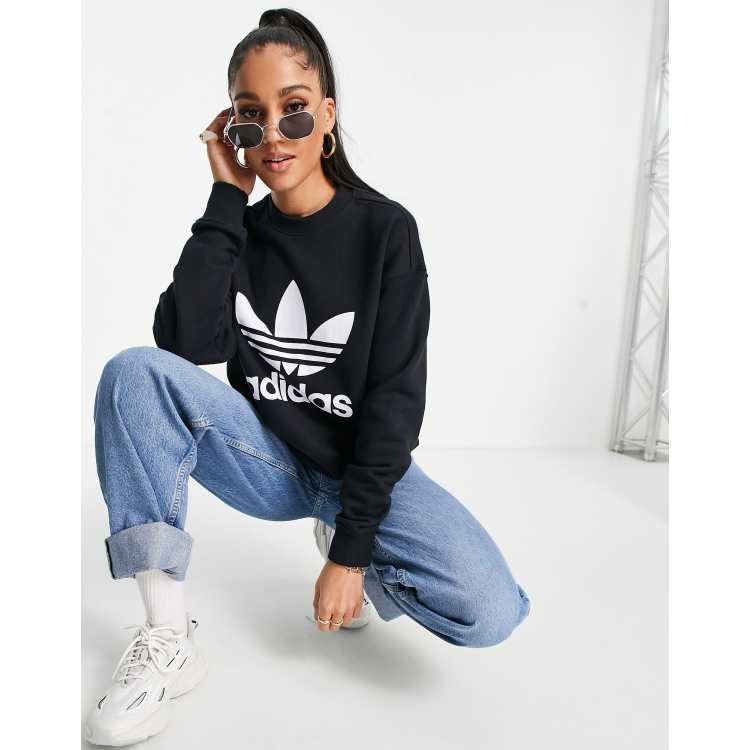 large logo sweatshirt in black | ASOS