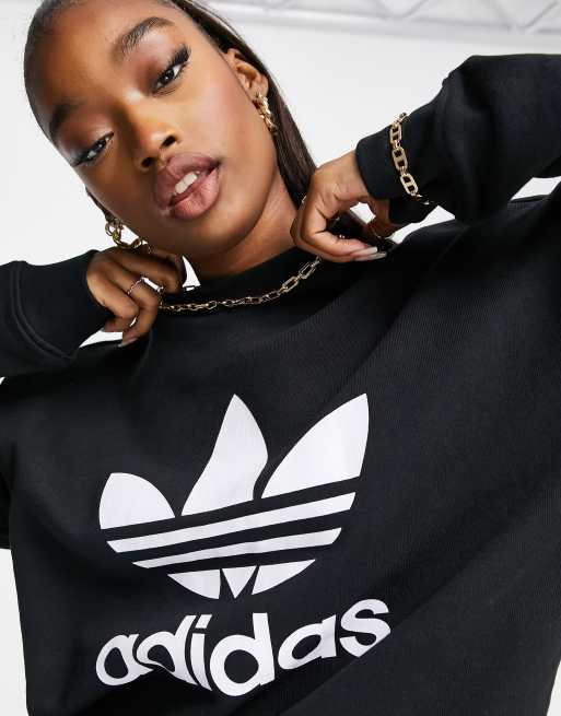 adidas Originals large logo sweatshirt in black