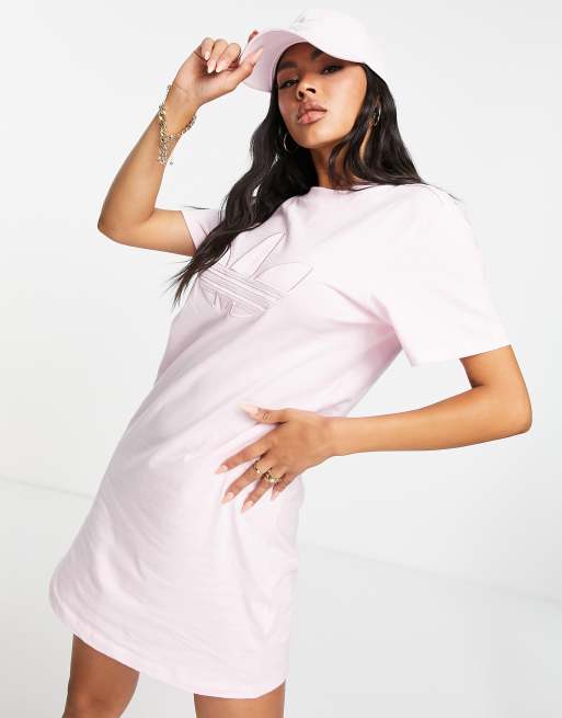 Adidas pink store t shirt dress