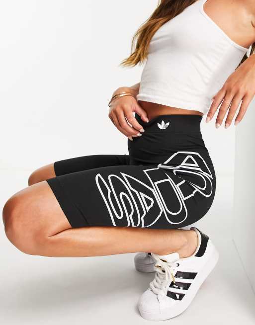 Adidas originals women's hot sale large logo shorts