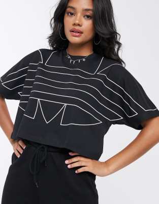 adidas large logo crop tee