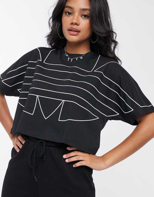 Adidas trefoil cropped store tee