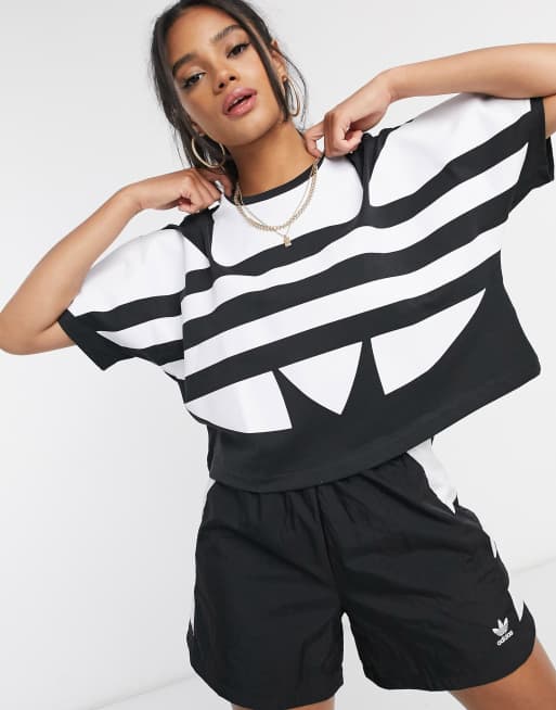 Adidas shop trefoil crop