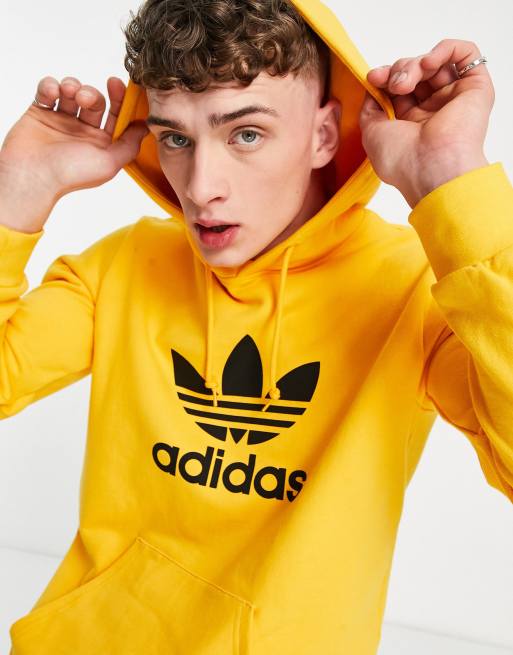 Mens adidas big online trefoil hoodie