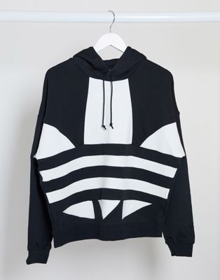 adidas cropped large logo hoodie
