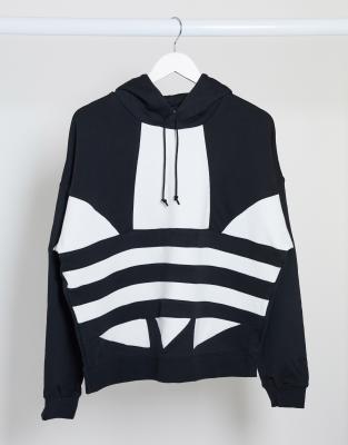 large logo cropped hoodie adidas