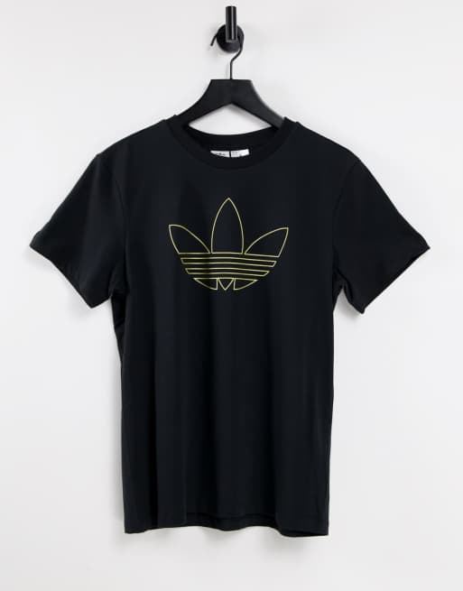 adidas Originals large trefoil outline T shirt in black