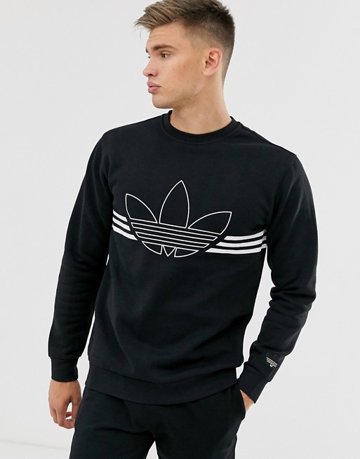 adidas Originals large trefoil sweatshirt in black