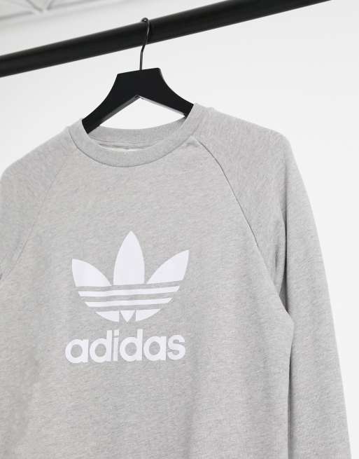 Adidas trefoil store sweatshirt grey