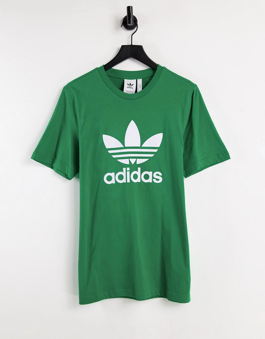 Adidas Originals large trefoil t-shirt in green