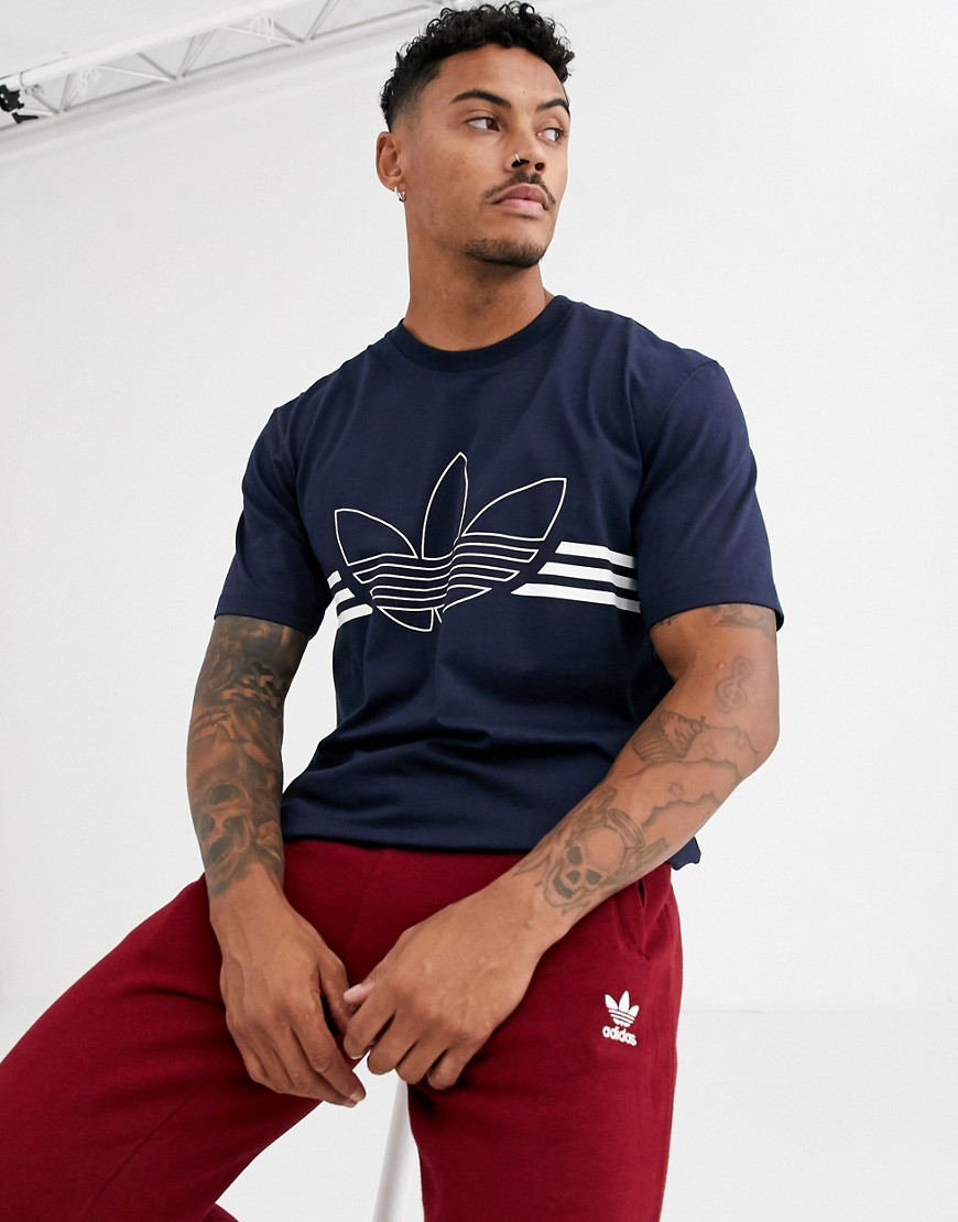 Adidas Originals large trefoil t-shirt in navy