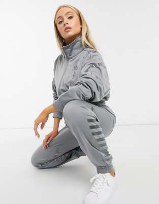 silver adidas tracksuit