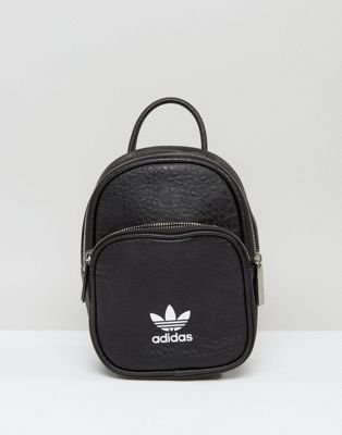 adidas Originals Leather Look Mini Backpack In Black | ASOS