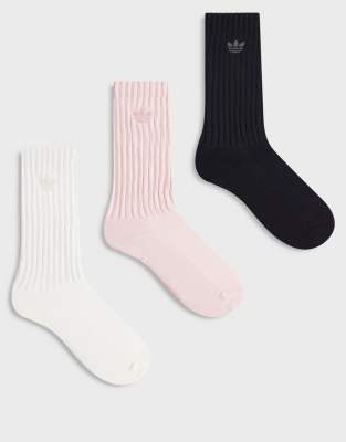 Adidas Originals Leg Warmer 3 Pack Socks In Multi