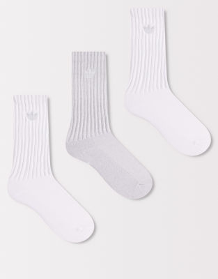 adidas Originals Leg Warmer 3 pack socks in white