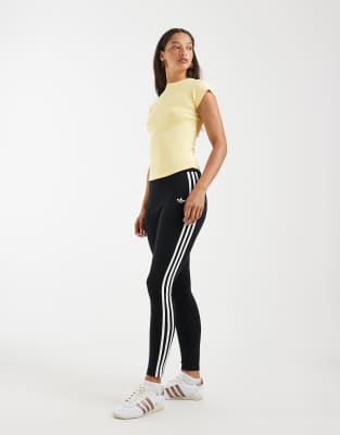 adidas Originals - Legging à 3 bandes - Noir/blanc