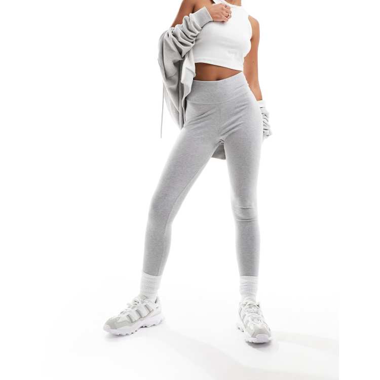 Adidas Colorblocked High-Waist Cropped Leggings Grey XLarge