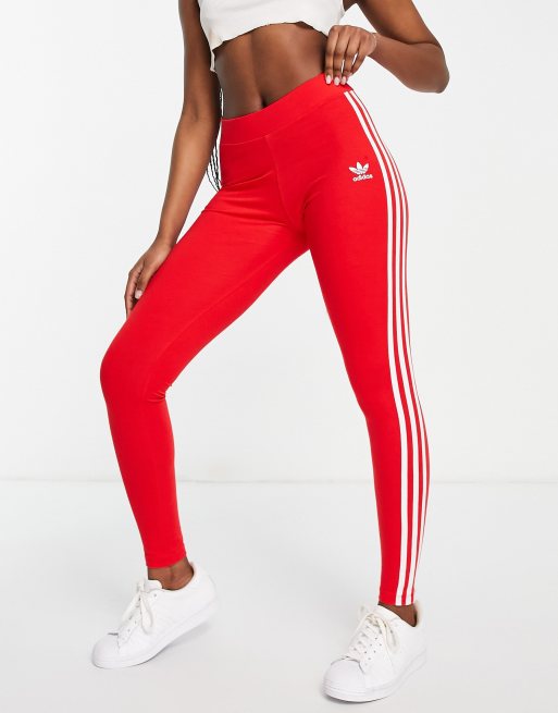 adidas Originals Leggings à bandes Rouge ASOS