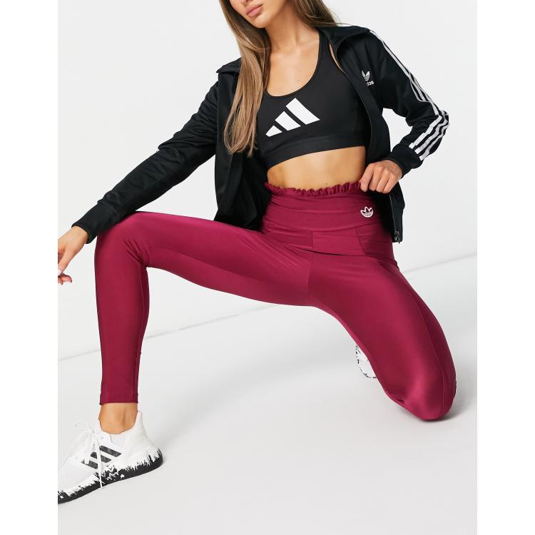 Burgundy store adidas leggings