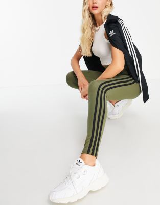 Khaki adidas leggings and top best sale