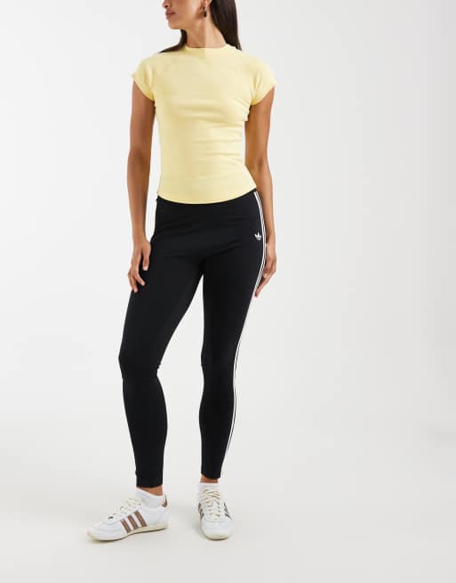 adidas Originals – Leggings in Schwarz/Weiß mit den 3 Streifen, 2 von 5