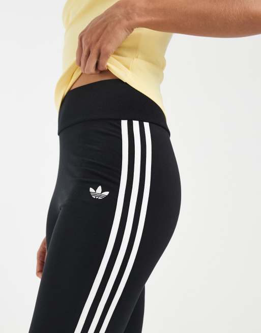 adidas Originals – Leggings in Schwarz/Weiß mit den 3 Streifen, 4 von 5