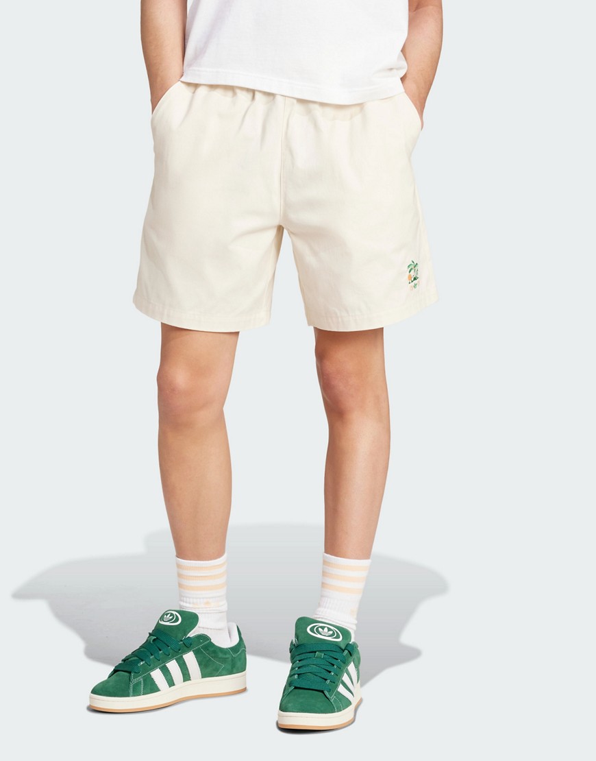 adidas Originals Leisure League shorts in white