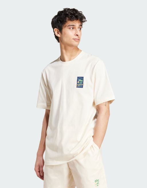 adidas Originals - Leisure League - T-shirt à écusson - Blanc