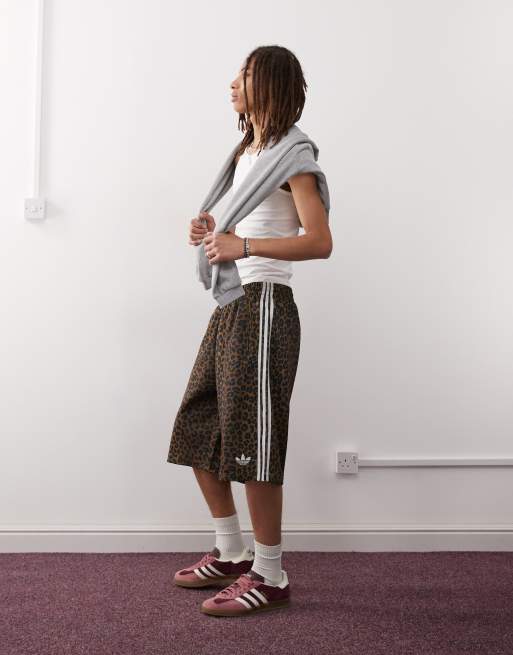 adidas Originals Leo oversized shorts in bronze strata