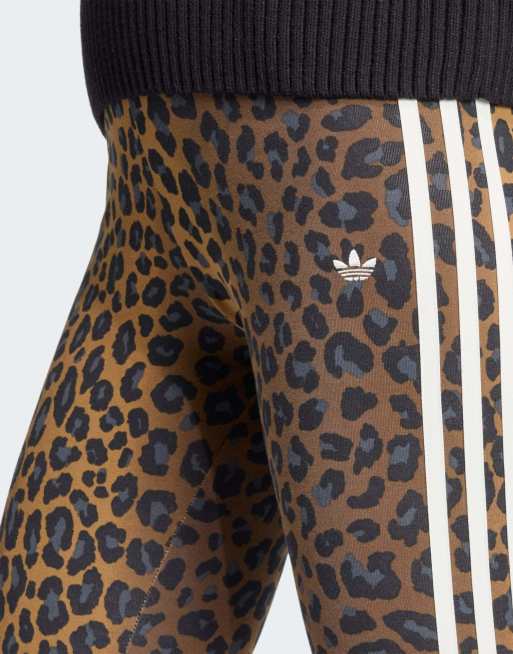 adidas Originals Leopard 3-stripes legging in multicolor | ASOS