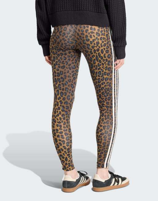 adidas Originals Leopard 3-stripes legging in multicolor, 4 of 4