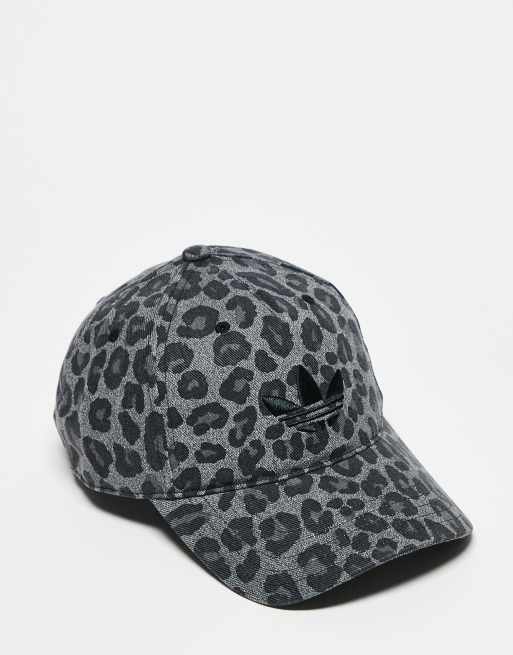 adidas Originals Leopard baseball cap in carbon / black