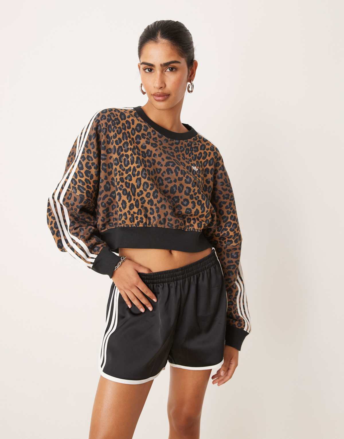 adidas Originals Leopard crewneck sweatshirt in multicolor
