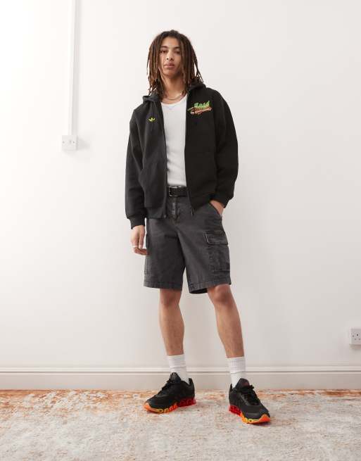 adidas Originals leopard graphic hoodie in black | ASOS