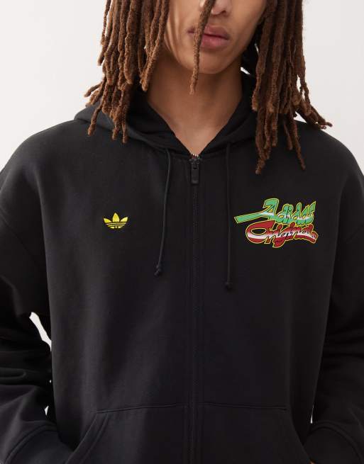 adidas Originals leopard graphic hoodie in black ASOS