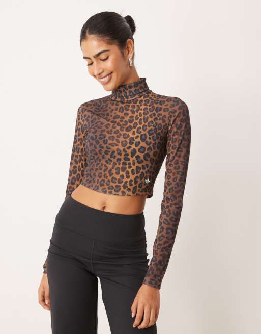 adidas Originals Leopard long sleeve tee in multicolor