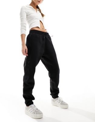 adidas Originals Leopard Luxe joggers in black and leopard three stripe ...