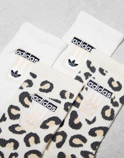 adidas Originals – Leopard Luxe – Leopardmönstrade strumpor, 2-pack, 4 av 4