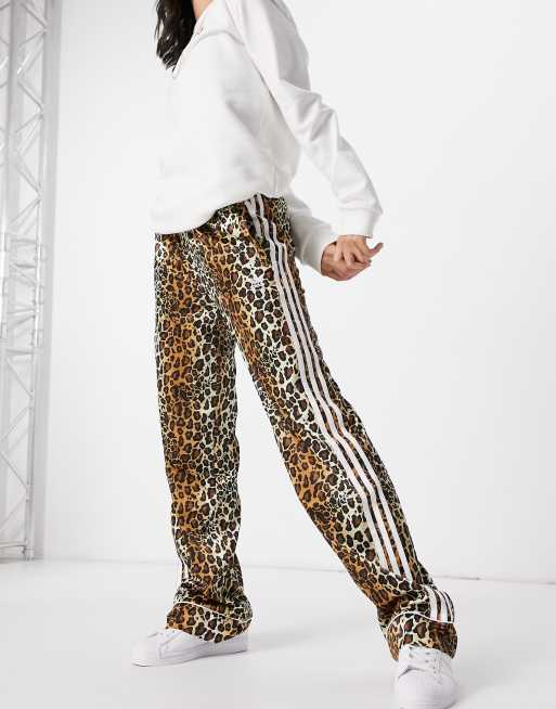 adidas Originals 'Leopard Luxe' satin look pyjama style wide leg pants