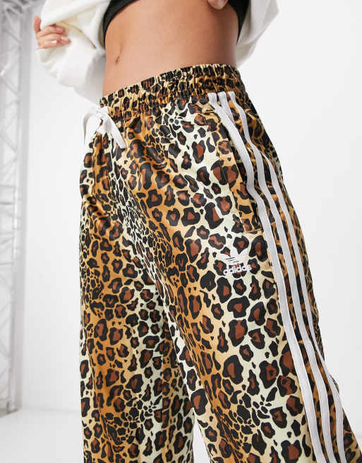 adidas Originals 'Leopard Luxe' satin look pyjama style wide leg pants