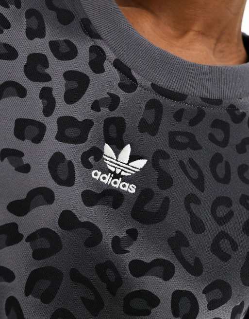 adidas Originals Leopard Luxe sweatshirt in all over black leopard print