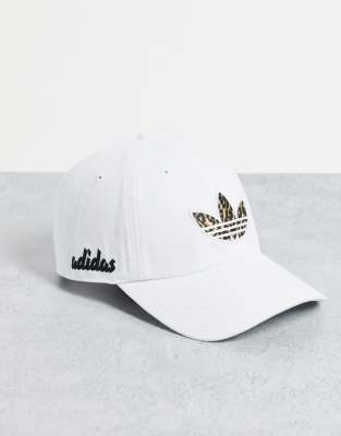 Adidas Originals Leopard Print Logo Cap In White | ModeSens